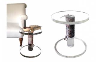 Perspex Cotton Reel Side Table